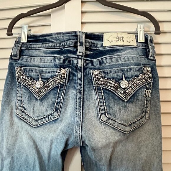 Miss Me Signature Crop jeans denim 27 embellished distressed - Picture 9 of 13